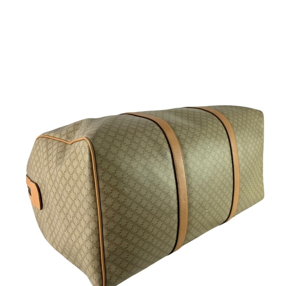 Genuine CELINE Paris Tan Macadam Signature Logo Duffle Travel Bag Authenticated - Picture 10 of 16